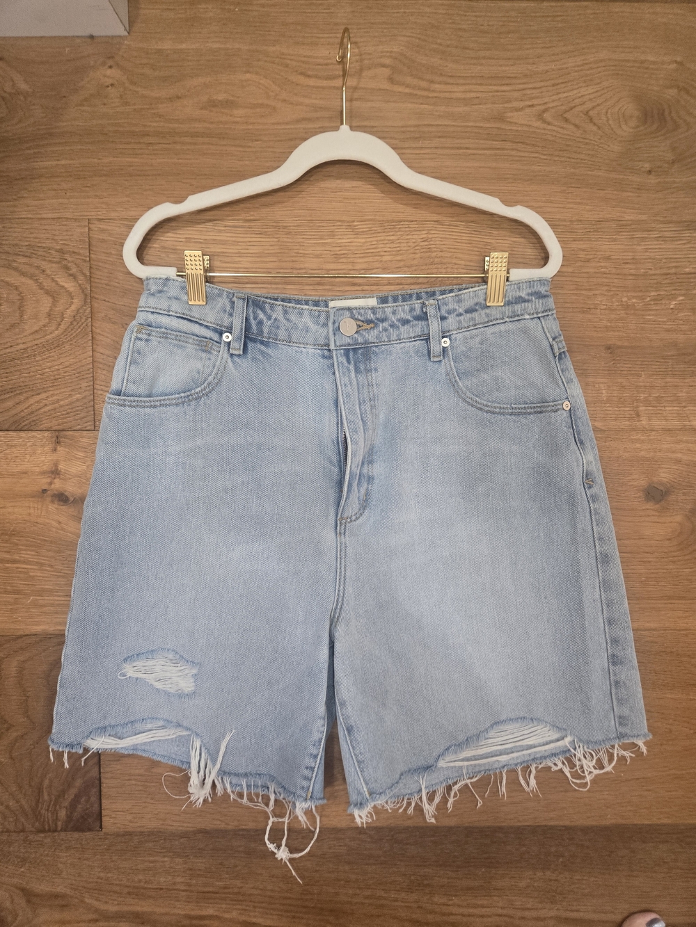 Abrand Light Blue Distressed Denim Shorts